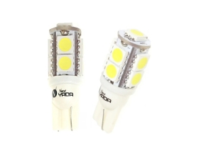 Светодиод Nord-Yada T10-9SMD (size 5050) 12V W5W теплый белый 1.2W 45lm (2шт в 1 уп.) 900295