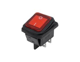 Клавиша Nord-Yada 250V 15А красная с подсветкой (4контакта) ON-OFF (2шт в упаковке) ВЛАГОЗАЩИТА 905941