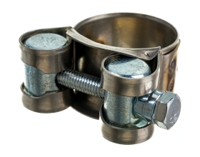 Силовой хомут Nord-Yada Д: 23-25 мм, Ш: 18 мм, Т: 0,6 мм, болт: М5х40, нерж. сталь 903115