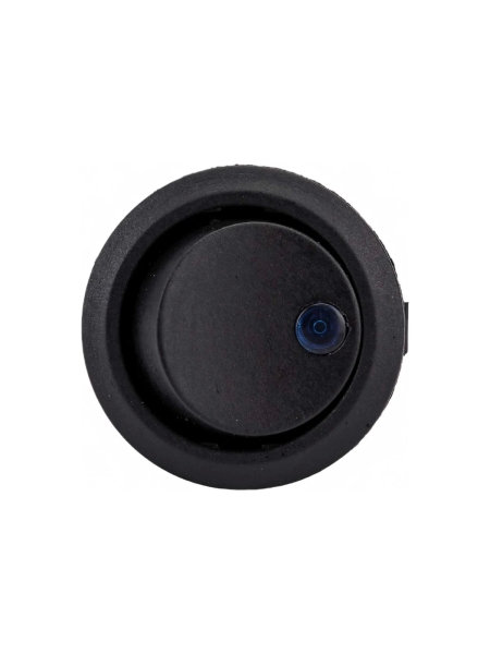 Круглая клавиша Nord-Yada 12V 20А черная с синей LED подсветкой (3контакта) ON-OFF (2шт в упаковке) 905477