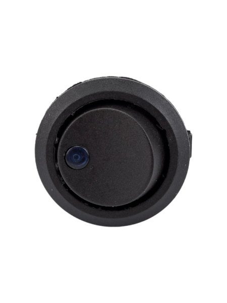 Круглая клавиша Nord-Yada 12V 20А черная с синей LED подсветкой (3контакта) ON-OFF (2шт в упаковке) 905477