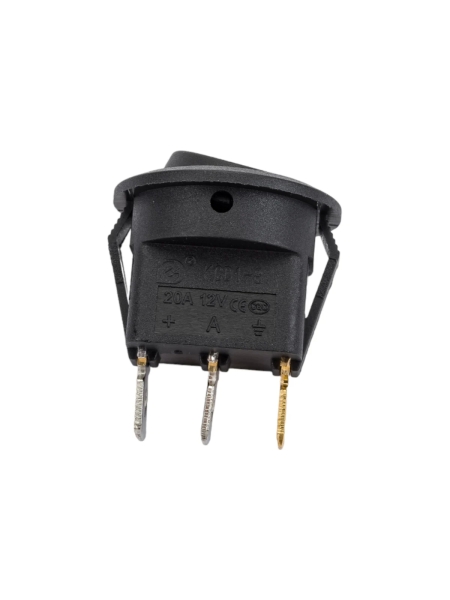 Круглая клавиша Nord-Yada 12V 20А черная с зеленой LED подсветкой (3контакта) ON-OFF (2шт в упаковке) 905475