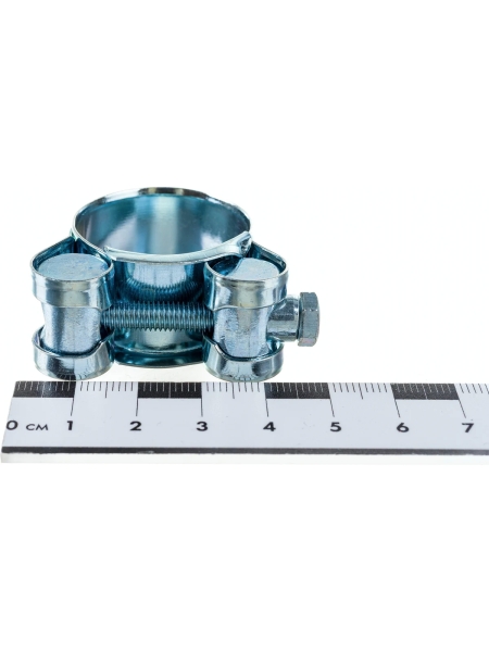 Силовой хомут Nord-Yada Д: 26-28 мм, Ш: 18 мм, Т: 0,6 мм, болт: М5х40, оцинкованная сталь 905985