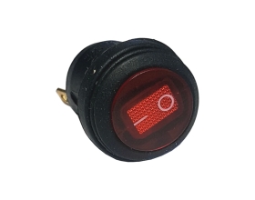 Круглая клавиша Nord-Yada 250V 6А красная с подсветкой (3контакта) ON-OFF (2шт в упаковке) ВЛАГОЗАЩИТА 905943