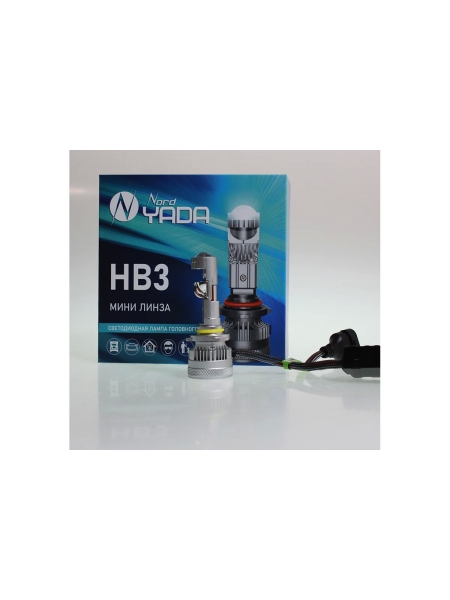 Светодиодная лампа головного света Nord-Yada НB3 12-48V 40W 4000Lm 6000K мини линза Canbus TM NordYada 909669