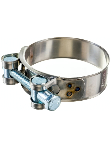 Силовой хомут Nord-Yada Д: 68-73 мм, Ш: 24 мм, Т: 0,8 мм, болт: М8х75, нерж. сталь 902890