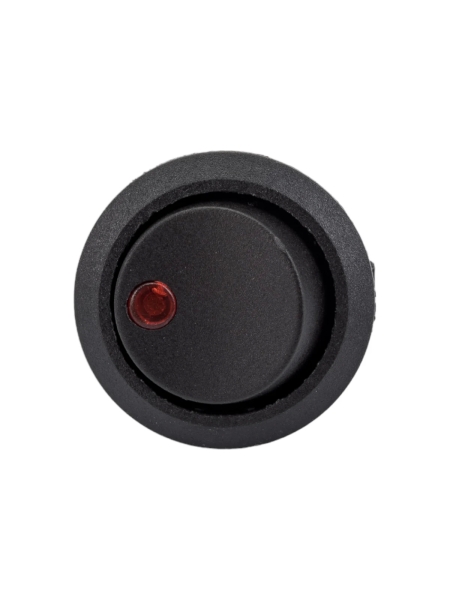 Круглая клавиша Nord-Yada 12V 20А черная с красной LED подсветкой (3контакта) ON-OFF (2шт в упаковке) 905476