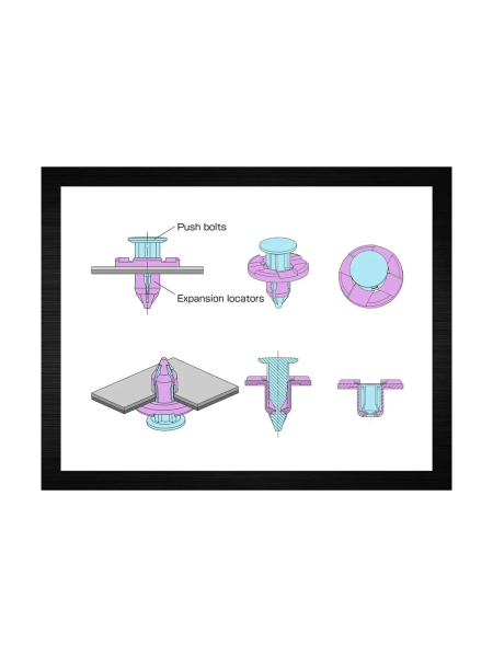 Клипса крепежная для а/м Nissan, Mazda порога 01553-05323, 0155305933, 015532fr0a, 10 шт Nord-Yada 909471