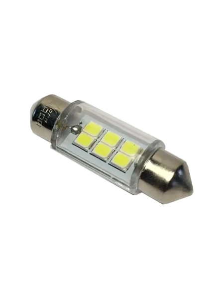 Светодиод Nord-Yada T11x41-S8.5 (6SMD) 12V C5W 0.36W 36 lm, белый TM 2 шт в 1 упаковке 902685
