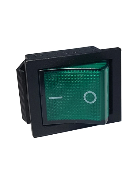 Клавиша Nord-Yada 250V 15А зеленая с подсветкой (6контактов) ON-OFF (2шт в упаковке) 905455