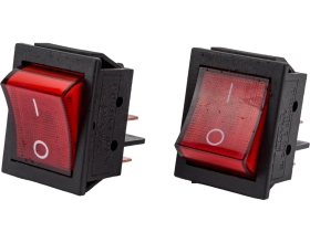 Клавиша Nord-Yada 250V 30А (мощная) красная с подсветкой (4контакта) ON-OFF (2шт в упаковке) 905462
