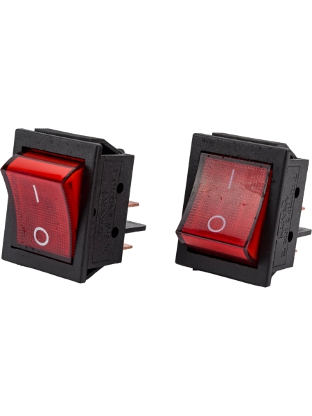 Клавиша Nord-Yada 250V 30А (мощная) красная с подсветкой (4контакта) ON-OFF (2шт в упаковке) 905462