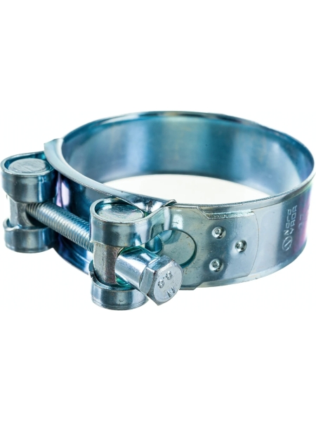 Силовой хомут Nord-Yada Д: 64-67 мм, Ш: 22 мм, Т: 1,2 мм, болт: М6х55, оцинкованная сталь 905997