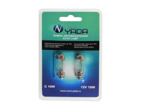 Лампа Nord-Yada C10W12V(36mm)SV8.5(NEWблистер:к-т 2шт) (салон.подс.ном.знака) 902115