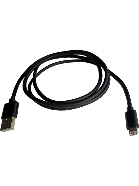 Кабель для зарядки Nord-Yada iPhone USB-Lightning 2А, 1м чёрный (TPE) 908936