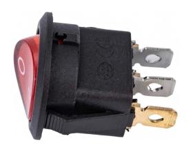 Круглая клавиша Nord-Yada 250V 6А красная с подсветкой (3контакта) ON-OFF (2шт в упаковке) 905487