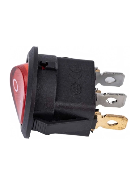 Круглая клавиша Nord-Yada 250V 6А красная с подсветкой (3контакта) ON-OFF (2шт в упаковке) 905487