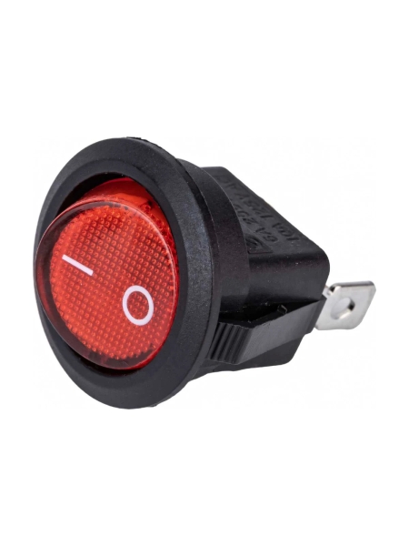 Круглая клавиша Nord-Yada 250V 6А красная с подсветкой (3контакта) ON-OFF (2шт в упаковке) 905487