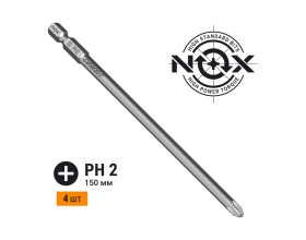 Бита COREBIT Ph2, 150 мм, E6.3, 4 шт, упаковка ПВХ NOX 335150-4