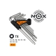 Набор ключей Nox угловых TORX 9 шт. №10-50 средней длины, хром-ван. сталь  556911