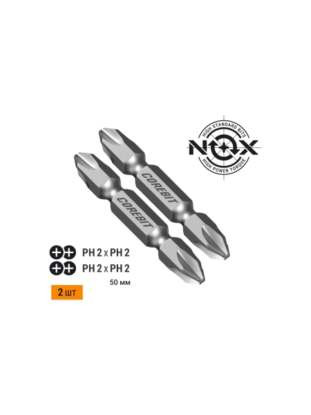 Набор бит двухсторонних (2 шт; Ph2xPh2х50 мм; карта) NOX 336001