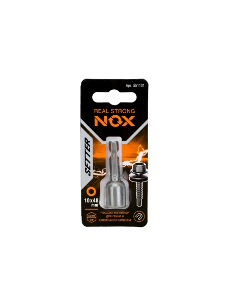 Ключ-насадка магнитная NUT SETTER (10x48 мм; карта) NOX 551101