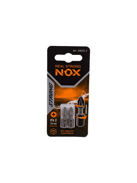 Бита торсионная STRONG (2 шт; PH2х25 мм; карта; C6.3) NOX 336225-2