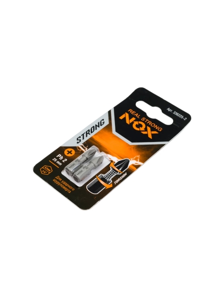 Бита торсионная STRONG (2 шт; PH2х25 мм; карта; C6.3) NOX 336225-2