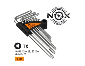Набор ключей Nox угловых TORX 9 шт. №10-50 средней длины, хром-ван. сталь  556911