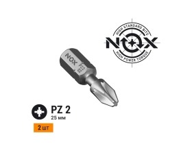Бита торсионная STRONG (2 шт; PZ2х25 мм; карта; C6.3) NOX 337225-2