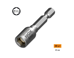 Ключ-насадка магнитная NUT SETTER (20 шт; 8x48 мм; упаковка ПВХ) NOX 558020