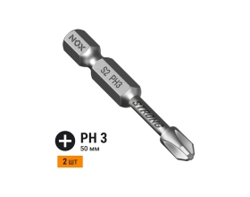 Бита торсионная STRONG (2 шт; PH3х50 мм; карта; E6.3) NOX 336350-2