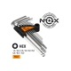 Набор ключей Nox угловых шестигранных имбусовых 9 шт. 1,5-10мм средн. длины, хром-ван. сталь  556910