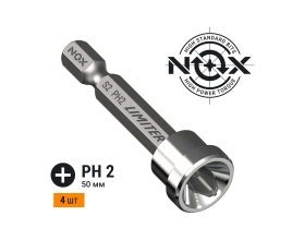 Бита LIMITER Рh2х50 мм, E6.3, 4 шт, бокс NOX 340250