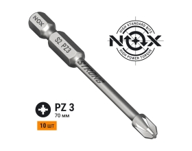 Бита TORSION STRONG PZ3, 70 мм, E6.3, 10 шт, бокс NOX 337370