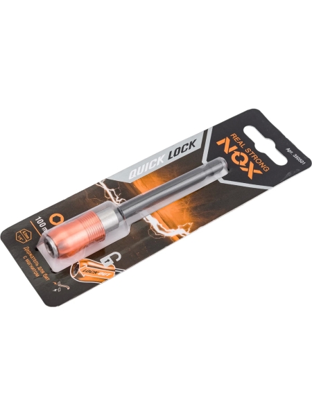 Держатель для бит QUICK LOCK (100 мм; карта; E6.3) NOX 350501