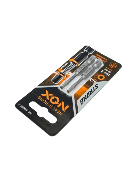 Бита торсионная STRONG (2 шт; HEX3х50 мм; карта; E6.3) NOX 338350-2