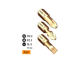 Набор бит Titan №5 (PH2/PZ2/FL5; 3 шт.) NOX 556665