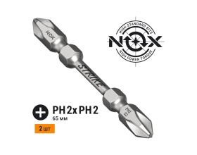 Бита двухсторонняя impact STRIKE (2 шт; РH2хРH2х65 мм; карта) NOX 333265-2