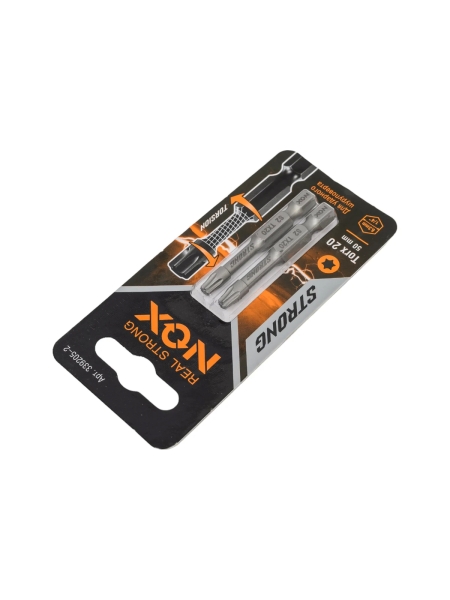 Бита торсионная STRONG (2 шт; TX20х50 мм; карта; E6.3) NOX 339205-2