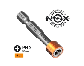 Бита с магнитной насадкой MAGNEO (8 шт; Ph2х50 мм; бокс; E6.3) NOX 334520