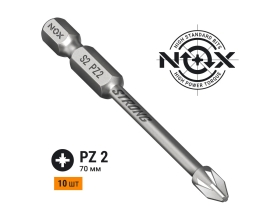 Бита TORSION STRONG PZ2, 70 мм, 10 шт, бокс, E6.3 NOX 337270