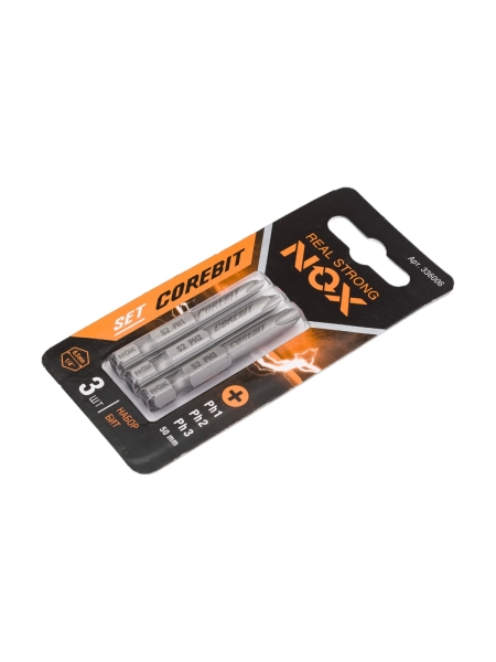 Набор бит (3 шт; Ph 1, 2, 3; 50 мм; карта; E6.3) NOX 336006