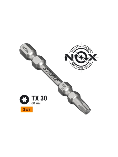 Бита impact STRIKE (2 шт; Tx30х60 мм; карта; Е6.3) NOX 333060-2