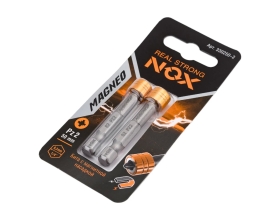 Бита с магнитной насадкой MAGNEO (2 шт; Pz2х50 мм; карта; Е6.3) NOX 330250-2