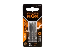 Набор бит (3 шт; Ph 1, 2, 3; 50 мм; карта; E6.3) NOX 336006