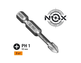 Бита торсионная STRONG (2 шт; PH1х50 мм; карта; E6.3) NOX 336150-2