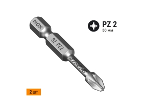 Бита торсионная STRONG (2 шт; PZ2х50 мм; карта; E6.3) NOX 337250-2