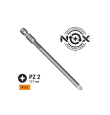 Бита COREBIT (4 шт; PZ2х127 мм; упаковка ПВХ; E6.3) NOX 330127-4