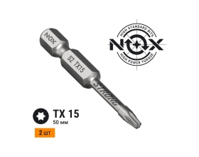 Бита торсионная STRONG (2 шт; TX15х50 мм; карта; E6.3) NOX 339155-2
